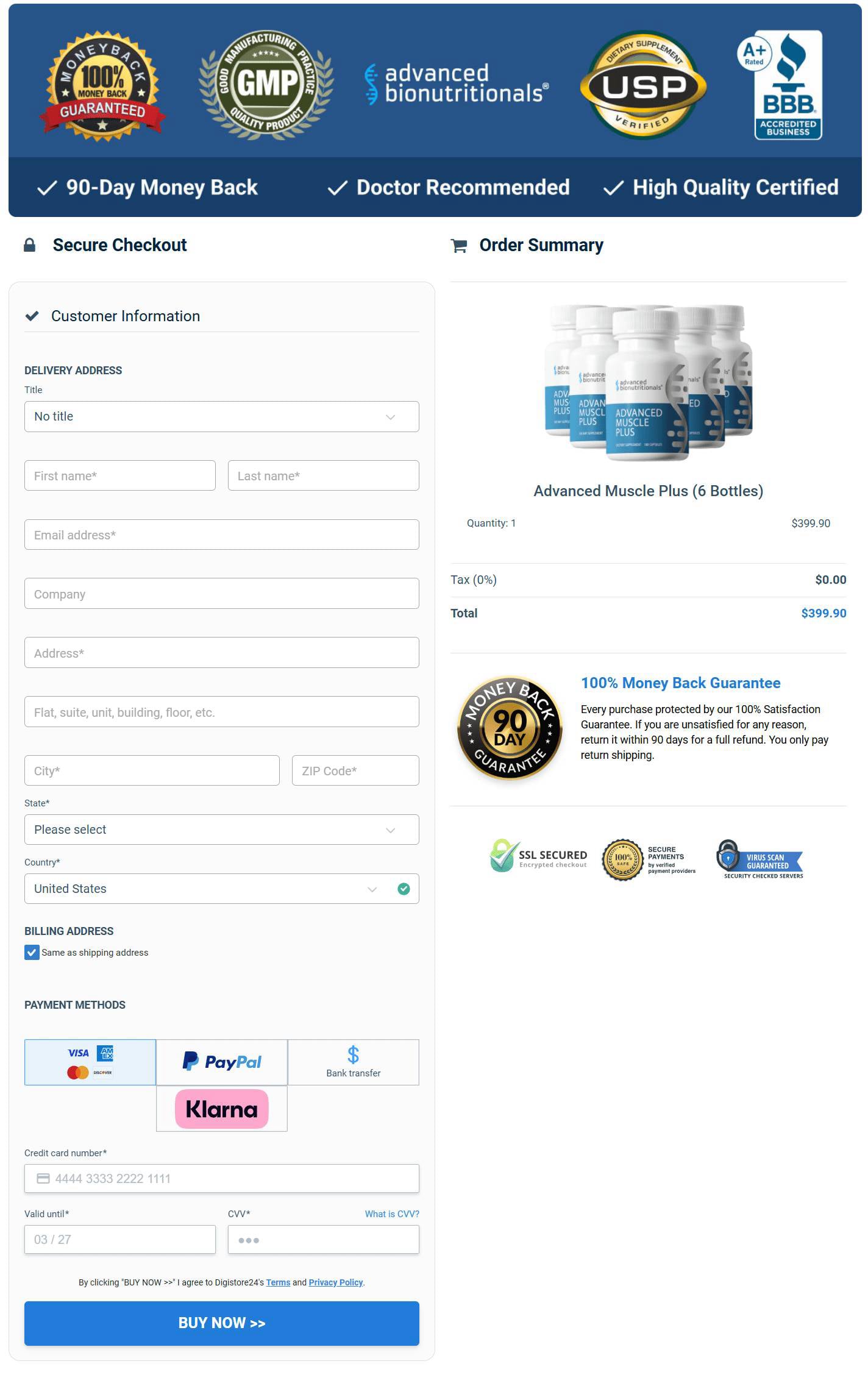 Advanced Muscle Plus  Order